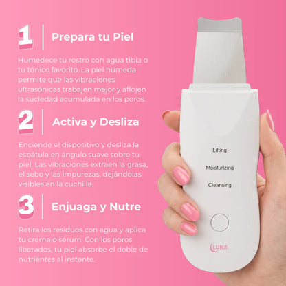 Espátula Facial Ultrasónica SonicGlow™ Inalámbrico 3 en 1🔋